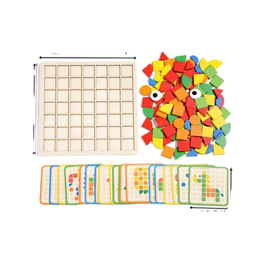 EcoToys MosaFun | Apprentissage créatif - Puzzle mosaïque en bois pour enfants